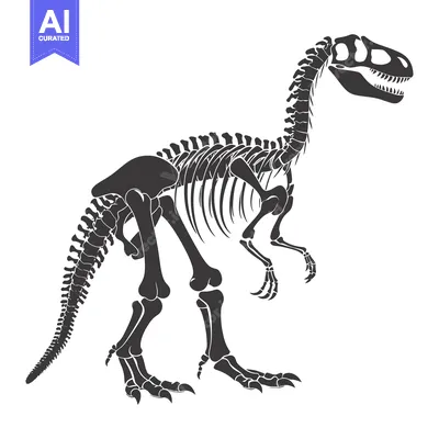 A Silhouette of a Tyrannosaurus Rex Skeleton in a Standing Pose