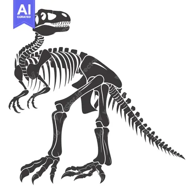 Aset premium populer: Silhouette of a dinosaur skeleton in a standing pose