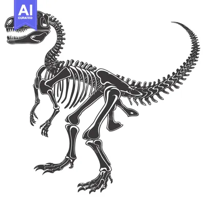 Tyrannosaurus Rex Skeleton Illustration