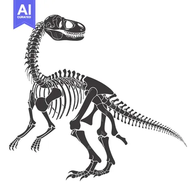 Aset premium populer: Detailed Silhouette of a Dinosaur Skeleton in a Standing Pose