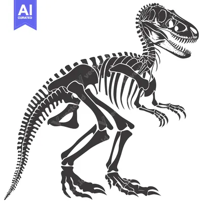 Aset premium populer: A Detailed Anatomical Sketch of a Tyrannosaurus Rex Skeleton
