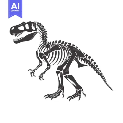 Aset premium populer: Tyrannosaurus Rex Dinosaur Skeleton Silhouette