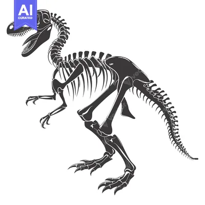 Aset premium populer: A Black and White Silhouette of a Tyrannosaurus Rex Skeleton