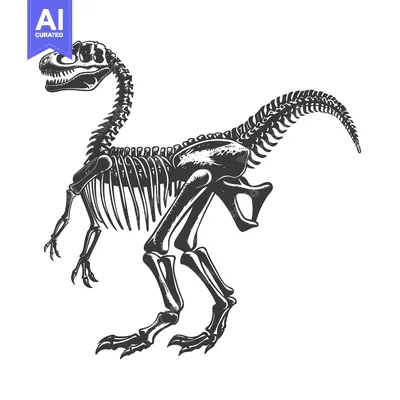 Detailed Skeletal Structure of a Tyrannosaurus Rex Dinosaur