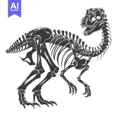 Detailed Skeleton of a Dinosaur with Sharp Claws