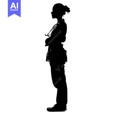 Popular premium asset: Silhouette of a Female Doctor with Stethoscope