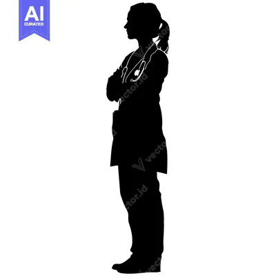 Popular premium asset: Silhouette of a Female Doctor with Stethoscope