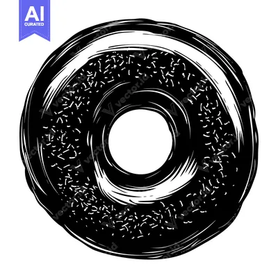 Aset premium populer: Black and White Hand-Drawn Illustration of a Ring