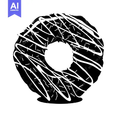 Popular premium asset: Black and White Glazed Doughnut with Sprinkles