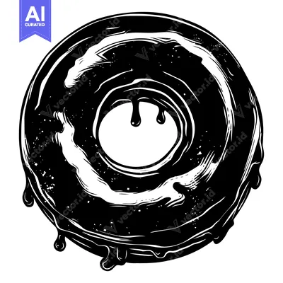 Dripping Black and White Donut with Sprinkles