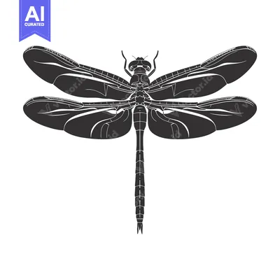 Popular premium asset: Silhouette of a Dragonfly with Spread Wings
