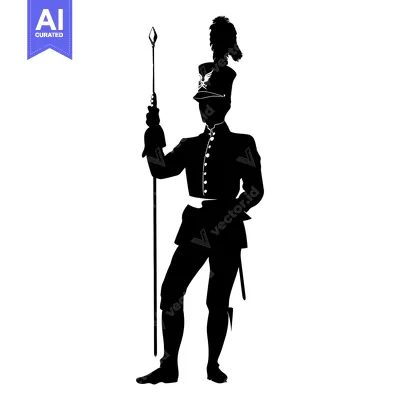 Premium design asset: Silhouette of a Soldier Holding a Spear