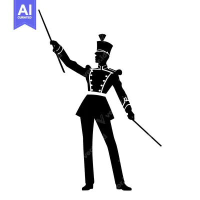 Popular premium asset: Silhouette of a Marching Band Drum Major
