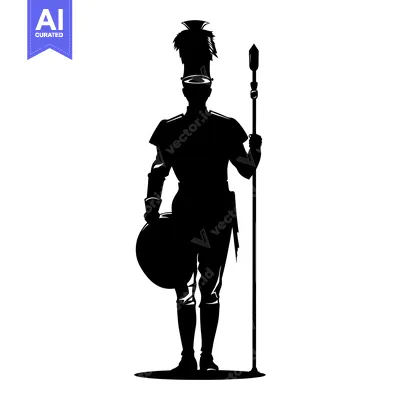 Premium design asset: Silhouette of a Marching Band Member Holding a Rifle