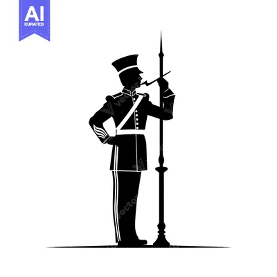 Aset premium populer: Silhouette of a Soldier Smoking a Pipe While Holding a Spear