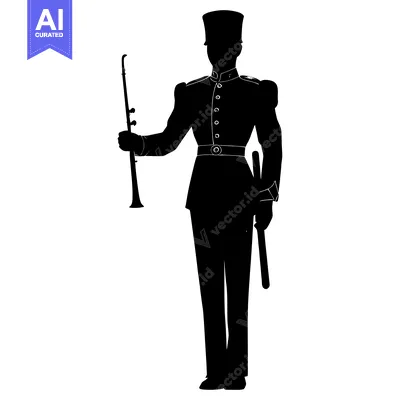 Popular premium asset: Silhouette of a military musician holding a bugle