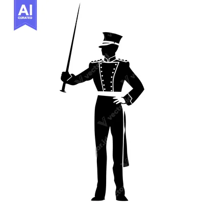 Aset premium populer: Silhouette of a Soldier Holding a Sword