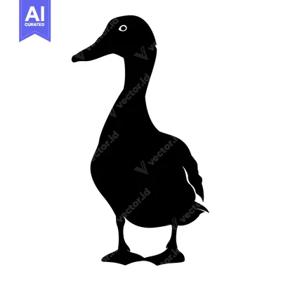 Popular premium asset: Black and White Silhouette of a Duck
