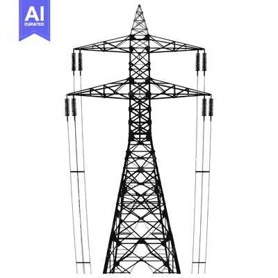Aset premium populer: A Silhouette of a Tall Steel Electrical Transmission Tower