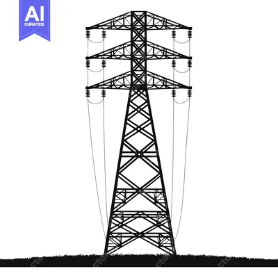 Aset premium populer: A Silhouette of an Electric Power Transmission Tower