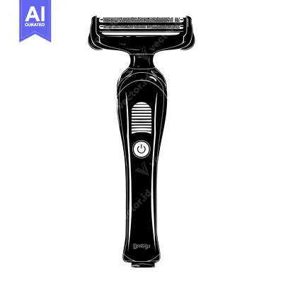 Premium design asset: Black and White Silhouette of an Electric Razor