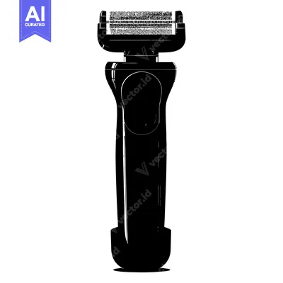 Aset desain premium: Black and White Illustration of an Electric Razor