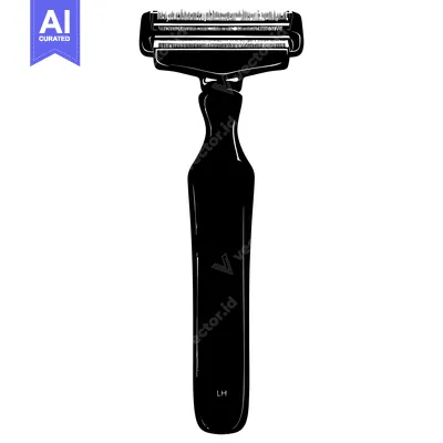 Aset premium populer: Black and White Illustration of a Razor