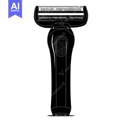 Premium design asset: Black and White Illustration of an Electric Razor