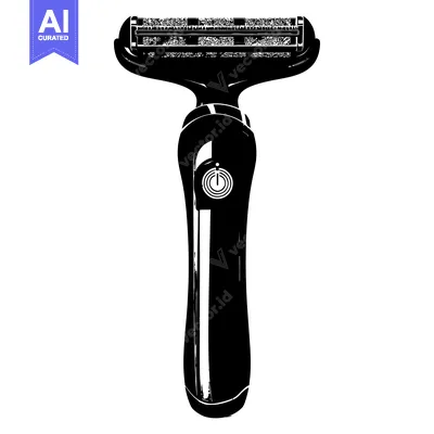 Premium design asset: Black and White Illustration of a Modern Electric Razor
