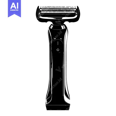 Aset premium populer: Black and White Silhouette of an Electric Razor