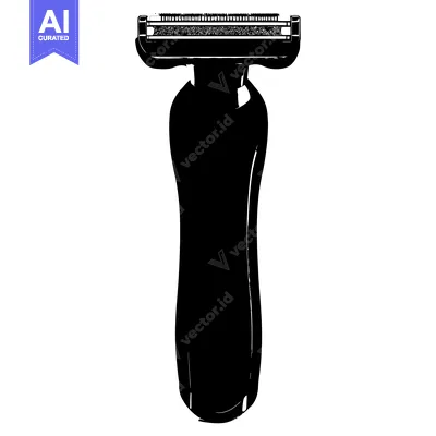 Popular premium asset: Black and White Silhouette of a Disposable Razor