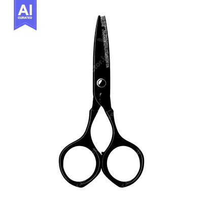 Premium design asset: Black and White Silhouette of a Pair of Scissors