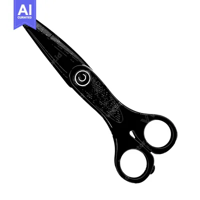 Popular premium asset: Black and white illustration of a pair of scissors