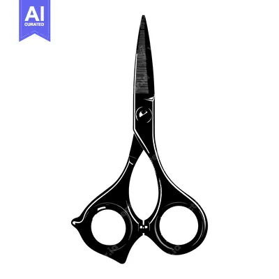 Aset premium populer: Black and White Illustration of a Pair of Closed Scissors