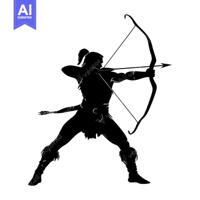 Aset premium populer: Silhouette of a Man Holding a Bow and Arrow