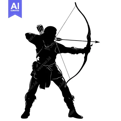 Popular premium asset: Silhouette of a Man Holding a Bow and Arrow