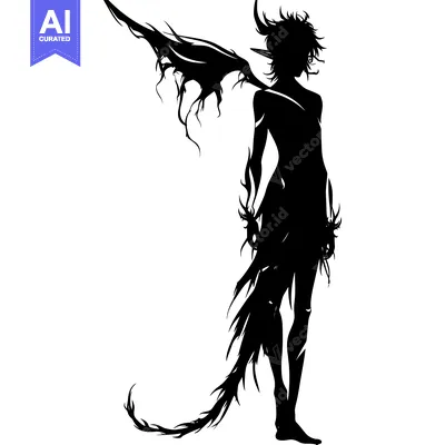 Popular premium asset: Silhouette of a Demon with Wings and a Tail