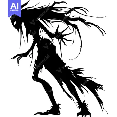 Popular premium asset: Silhouette of a monstrous creature with long claws, horns, and flowing