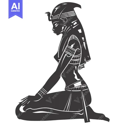 Popular premium asset: Black and White Silhouette of an Egyptian Woman in a Headress