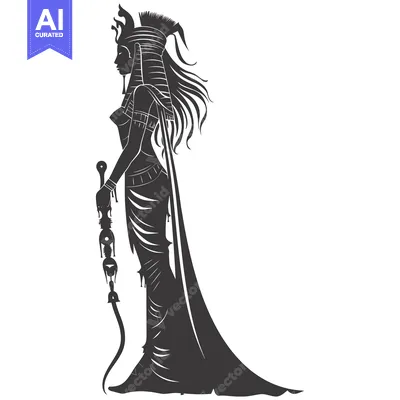 Popular premium asset: Silhouette of an Egyptian Woman Holding a Staff