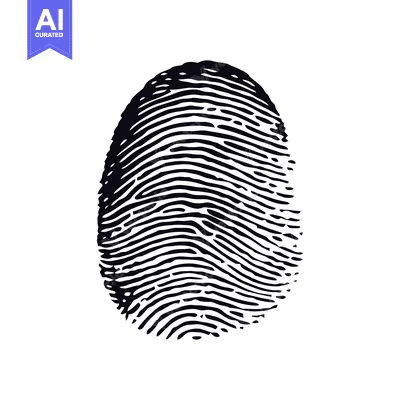 Aset desain premium: Black and White Detailed Fingerprint Illustration