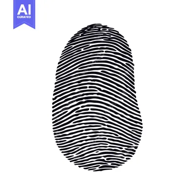 Premium design asset: A Black and White Fingerprint Illustration
