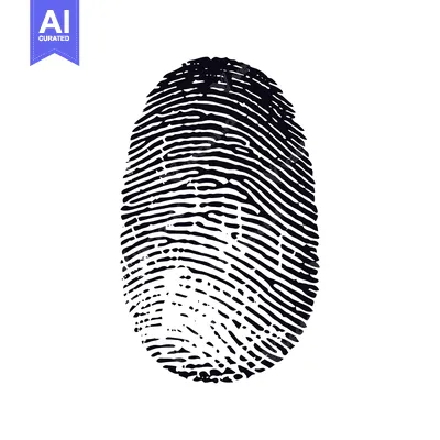 A Black and White Fingerprint with Wavy Lines