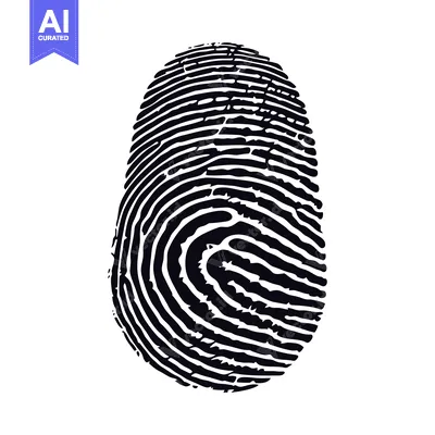 Premium design asset: A Detailed Black and White Fingerprint Illustration