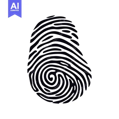 Aset premium populer: Black and white fingerprint icon illustration