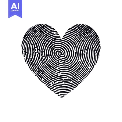 Aset premium populer: Fingerprint Shaped as a Heart