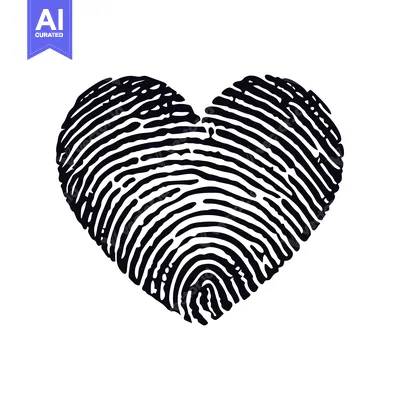 Popular premium asset: Fingerprint-shaped Heart Design in Black and White