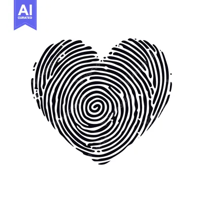 Aset premium populer: Fingerprint Pattern Shaped as a Heart