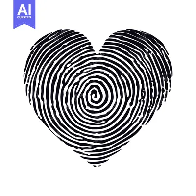 Aset desain premium: A Fingerprint Shaped Like a Heart