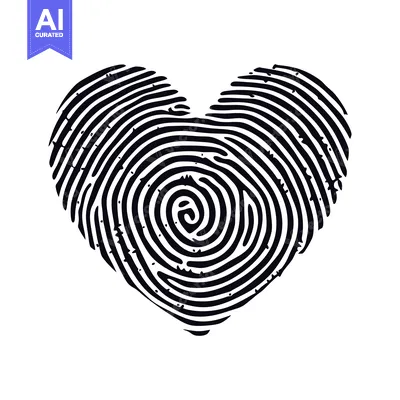 Fingerprint Pattern Shaped Like a Heart